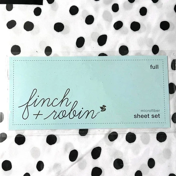 Finch + Robin Microfiber Sheet Set Sz Full Polka Dots Graphic - Picture 3 of 6